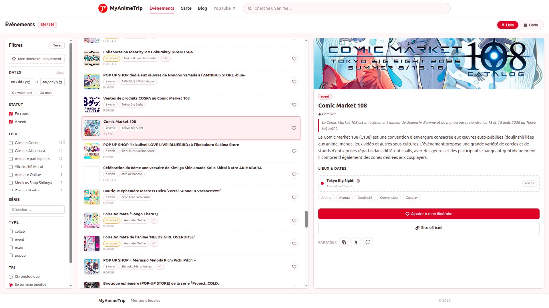 Events browser